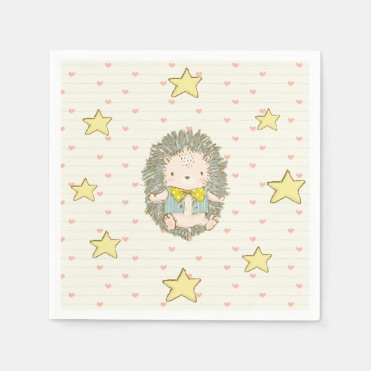 Cute Baby Hedégel Baby Boy Shower Sweet Servet (Voorkant)