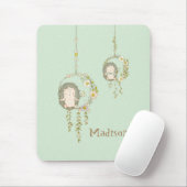 Cute Baby Hedegel Green Name Muismat (Met muis)