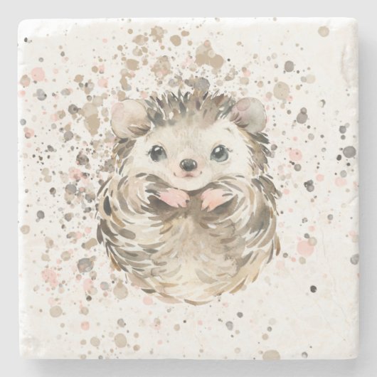 Cute Baby Hedegel Stenen Onderzetter (Voorkant)