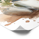 Cute Baby Hedgel in een Vloertuinlijke Waterverf Poster (Hoek)