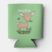 Cute baby hert fawn cartoon illustratie blikjeskoeler (Voorkant)