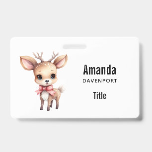 Cute Baby Herten Cartoon Illustratie Badge