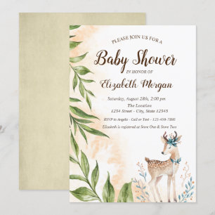 Cute Baby Herten Laat Baby Shower Uitnodiging