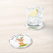 Cute Baby Herten met Vlinders-47568 Ronde Kartonnen Onderzetter (Insitu)