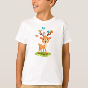 Cute Baby Herten met Vlinders-47568 T-shirt