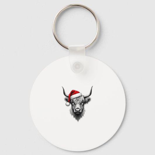 Cute Baby Highland Cow Christmas Santa Gifts Xmas  Sleutelhanger (Voorkant)