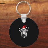 Cute Baby Highland Cow Christmas Santa Gifts Xmas  Sleutelhanger (Voorkant)