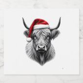 Cute Baby Highland Cow Christmas Santa Gifts Xmas  Sparkling Wijnetiket (Enkel label)