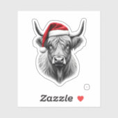 Cute Baby Highland Cow Christmas Santa Gifts Xmas  Sticker (Vel)