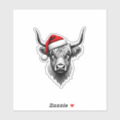 Cute Baby Highland Cow Christmas Santa Gifts Xmas  Sticker (Vel)