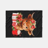 Cute Baby Highland Cow Merry Christmas Farmer Cow  Fleece Deken (Voorkant (Horizontaal))