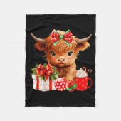 Cute Baby Highland Cow Merry Christmas Farmer Cow  Fleece Deken (Voorkant)