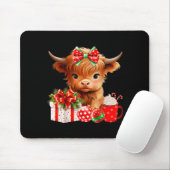 Cute Baby Highland Cow Merry Christmas Farmer Cow  Muismat (Met muis)