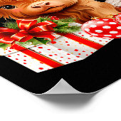 Cute Baby Highland Cow Merry Christmas Farmer Cow  Poster (Hoek)