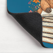 Cute Baby Highland Cow Reading Book Librarian Book Muismat (Hoek)