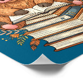 Cute Baby Highland Cow Reading Book Librarian Book Poster (Hoek)