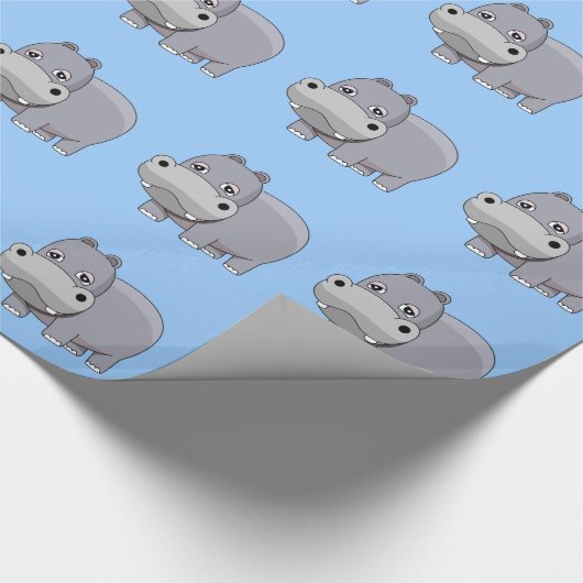 Cute Baby Hippo Cadeaupapier (Hoek)