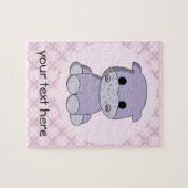 Cute baby hippo cartoon aangepaste kinder puzzel (Horizontaal)