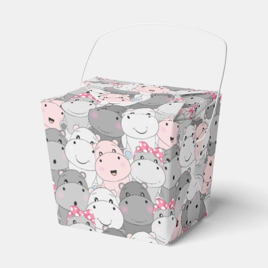 Cute Baby Hippo Favor Box Bedankdoosjes (Voorkant Zijde)