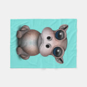Cute Baby Hippo Fleece Deken (Voorkant (Horizontaal))