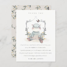 Cute Baby Hippo Foliage Elke zondag bedankt