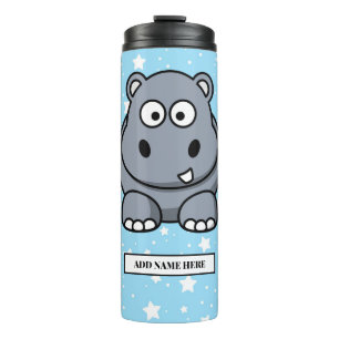 Cute Baby Hippo Thermal Tumbler Thermosbeker