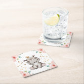 Cute Baby Hippopotamus Paper Onderzetter (Insitu)