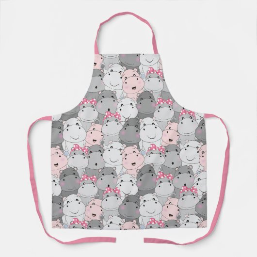 Cute Baby Hippos Schort (Voorkant)