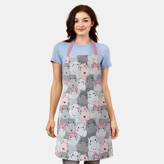 Cute Baby Hippos Schort (Gedragen)