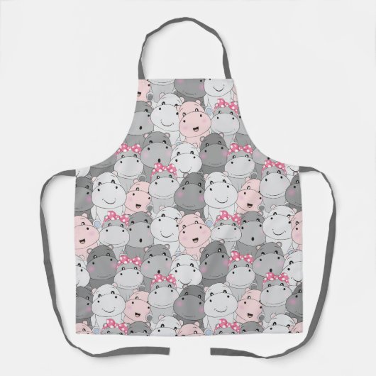 Cute Baby Hippos Schort (Voorkant)