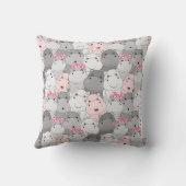 Cute Baby Hippos Sierkussen (Achterkant)