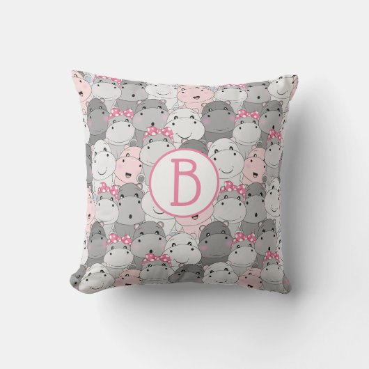 Cute Baby Hippos Sierkussen (Voorkant)