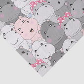 Cute Baby Hippos Tissue Paper Tissuepapier (Detail)