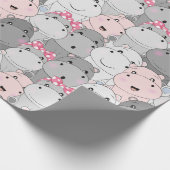 Cute Baby Hippos Wrapping Paper Cadeaupapier (Hoek)