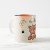 Cute Baby Honey Beer Cub Tweekleurige Koffiemok (Voorkant links)