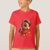 Cute Baby Horse Chinese New Year 2026 Kids T T-shirt (Voorkant)