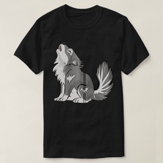 Cute Baby Howling Wolf Cub Sketch Gifts Costume St T-shirt (Design voorkant)