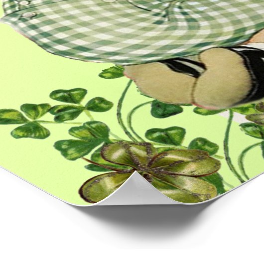 CUTE BABY HUGGING RABBIT Irish St. Patrick's Day Poster (Hoek)