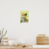 CUTE BABY HUGGING RABBIT Irish St. Patrick's Day Poster (Keuken)