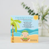 Cute Baby Hula Boy Baby shower Invitation Kaart (Staand voorkant)