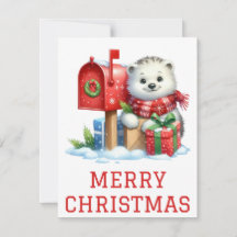 Cute Baby Ijsbeer Kerstkaart