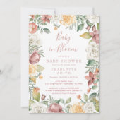 Cute Baby in Bloom Floral Girl Baby shower Boho Kaart (Voorkant)