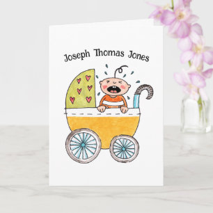 Cute Baby in Kinderwagen Nieuwgeboren Congratulati Kaart