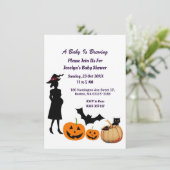 Cute Baby is Brewing Witch Pumpkin Baby shower Kaart (Staand voorkant)