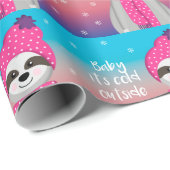 Cute baby is koud buiten de zondespastel. cadeaupapier (Rol Hoek)