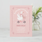 Cute Baby is op komst baby shower uitnodiging Roze (Staand voorkant)