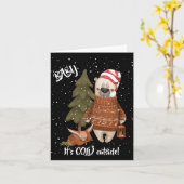 Cute Baby Its Cold Outside Bear And Fox T Shirt Kaart (Gele Bloem)