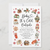 Cute Baby its koude Baby shower buiten Kerstmis Kaart (Voorkant)