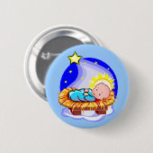 Cute Baby Jesus en Star Ronde Button 5,7 Cm (Voorkant /achterkant)