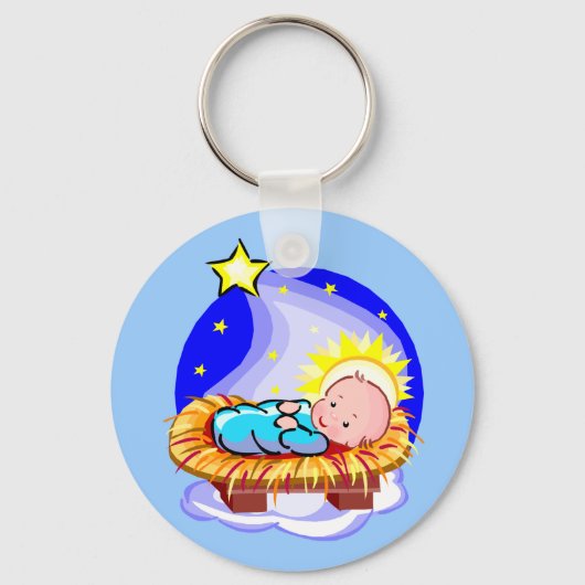 Cute Baby Jesus en Star Sleutelhanger (Voorkant)